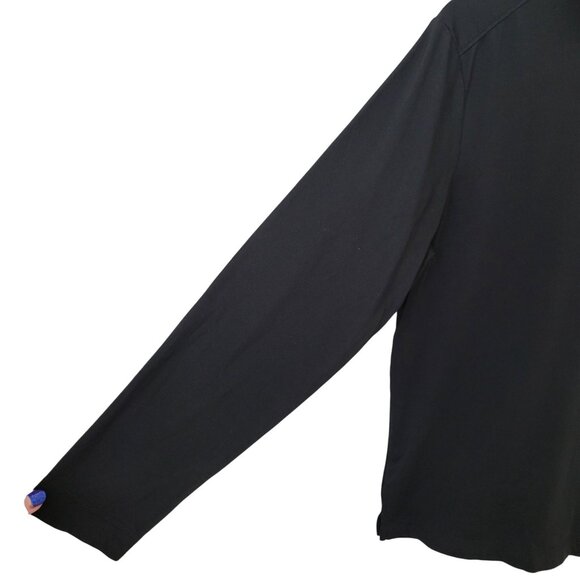 Greg Norman Black 1/4 Zip Pullover Mens Size L Mock Neck Shark Logo Activewear - Picture 4 of 7